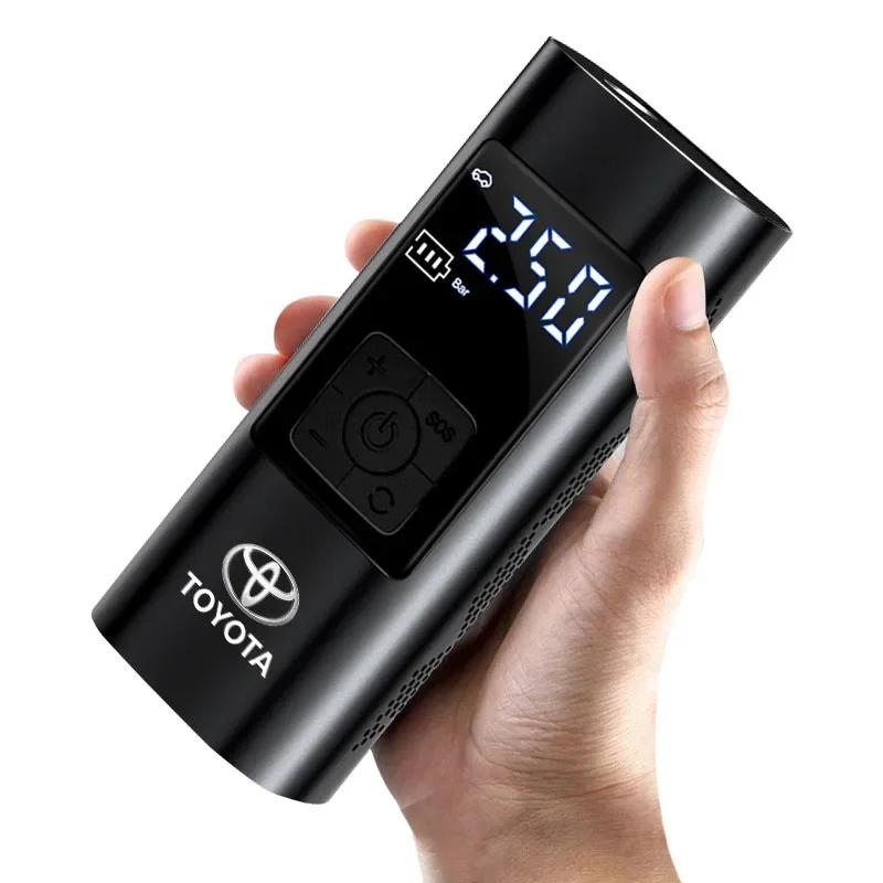 1Pcs Car Tire Inflator Smart Digital Inflatable Pump Emblem Accessories For Toyota TRD Corolla Yaris Rav4 Avensis Auris Camry
