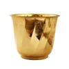 Pure Brass Lining Design Planter, Home Décor, Planting, Size- 7.2x8 Inches, Set of 2