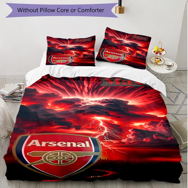3pcs Duvet Cover Set (1*Duvet Cover + 2*Pillowcase, Without Core), football team.C Print Soft All‑Season Bedding Set, Home Bedroom Decor Gift
