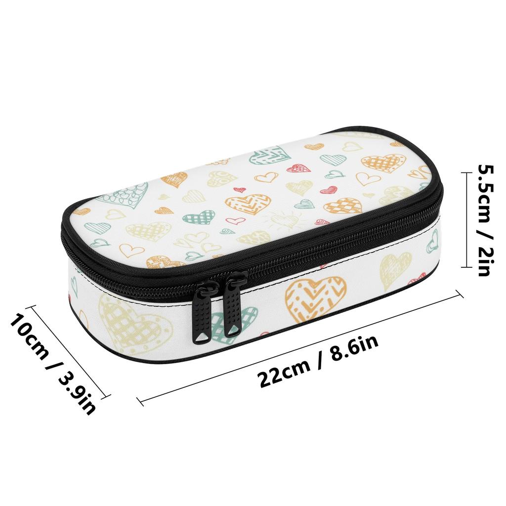 Pencil Pouch Portable Durable 300D Polyester Zipper Closure with Mesh Pocket Removable Divider and Pen Slots for Everyday Study