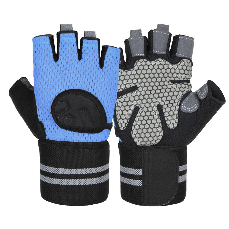 

Fitness Gloves Anti Cocoon Wrist Protection Integrated Equipment Training Half Finger Iron Rolling Strength Training Sports Gloves XL синій