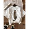 Cartoon Print Short Sleeve Round Neck Sports Tshirt Unisexs Top