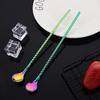 10Pcs/Set Straw Spoon Portable Black Tea Scoop Reusable Colored Stainless Steel Straws Colorful Dinnerware Set For Bar Party