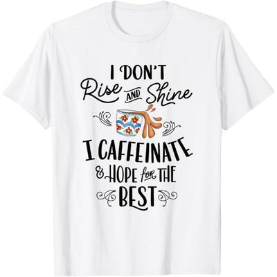 Women's Cute Coffee Lovers Meme Funny Coffee T-Shirt(1)
