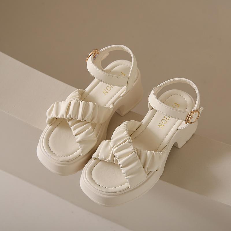 Fashion Women's Round Open-Sole Sandals, Sexy Outerwear, Fashionable, Solid, 2024 New Summer Collection