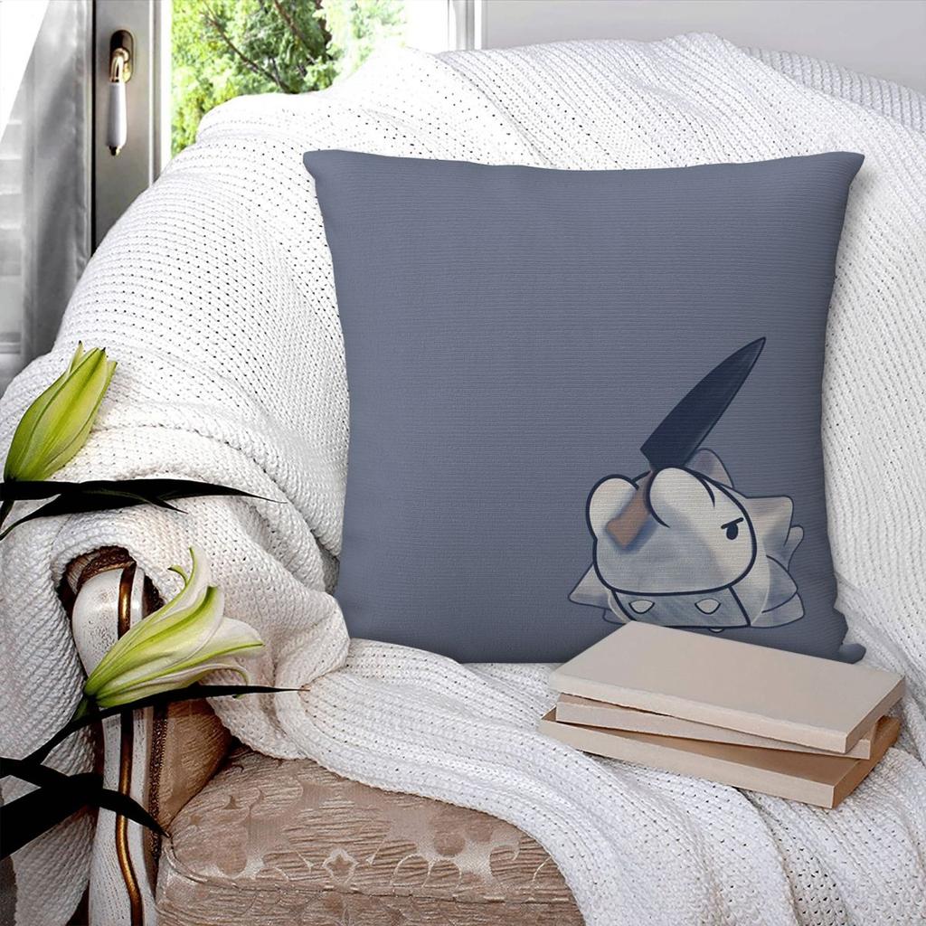 Snom With A Knife Square Pillowcase Polyester Linen Velvet Pattern Zip Decorative Pillow Case Home Cushion Cover 45X45