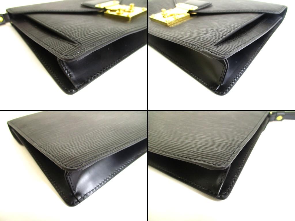 Authentic LOUIS VUITTON Epi Blacl Leather Clutch Bag Sellier Dragonne #b107  Seller Refurbished