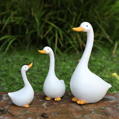 3x Duck Statues Animal Figurines Crafts Cute Yard Decorations,Garden Sculptures for Farmhouse TV
