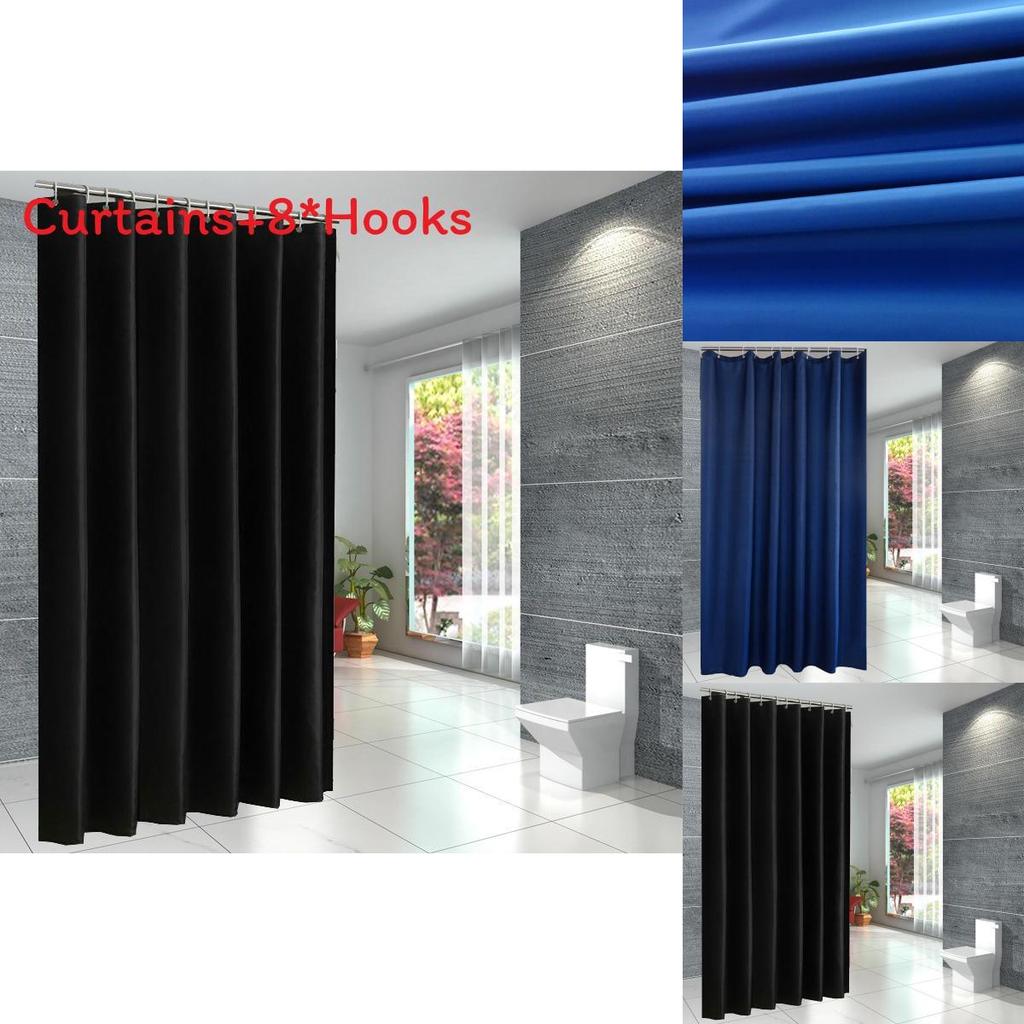 Soft Microfiber Fabric Shower Liner Waterproof Shower Curtain For Guest Rooms And Apartments