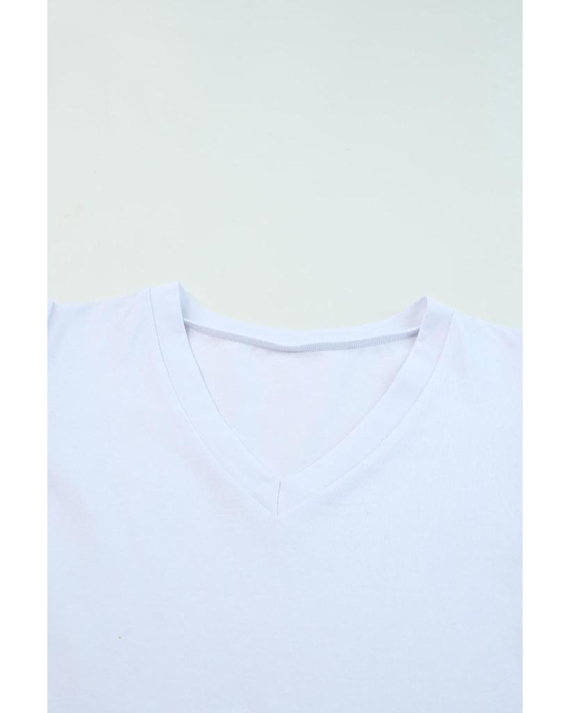 Azura Exchange V-Neck Puff Sleeve T-Shirt
