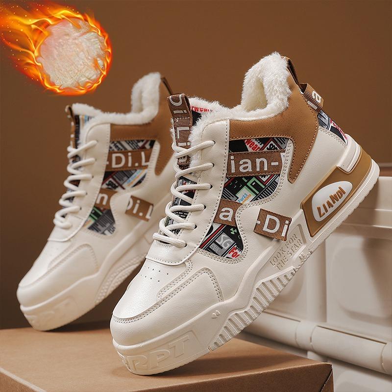 

Зимние мужские ботинки с высоким верхом, утепленные утолщенные хлопковые ботинки, модные теплые ботинки для скейтборда, трендовые спортивные повседневные ботинки, удобные дышащие износостойкие ботинки 46