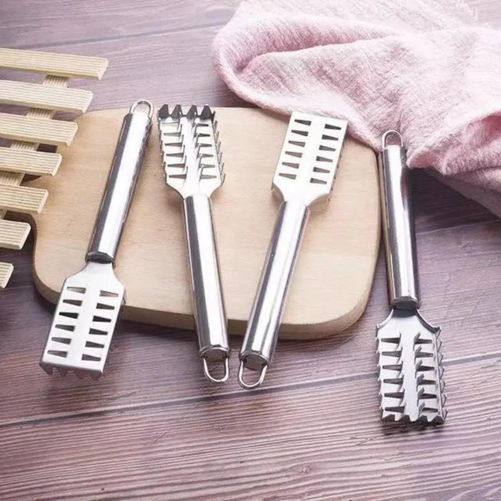 Stainless Steel Fish Scale Remover Rectangular Head Fish Scale Cleaner Seafood Market