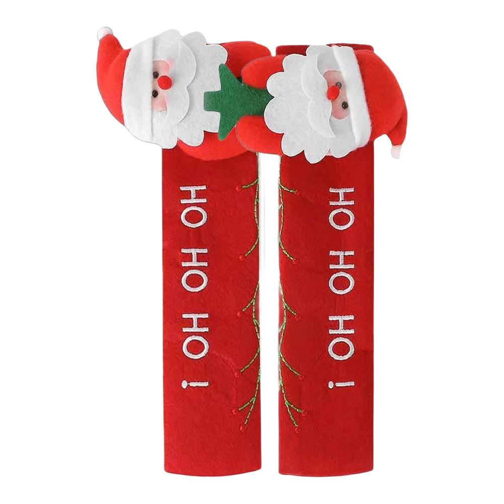 

2pcs Christmas Door Handle Cover Kitchen Decorations Refrigerator Handle Covers 26*16cm Christmas Refrigerator Handle Gloves