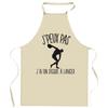 Kitchen Apron - "I Can't" Disc Throw - Breton Print - Thick Resistant Cotton - Adjustable Ties