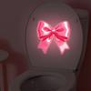 Luminous Pink Bow-shaped Wall Sticker for Bathroom Decoration and Beautification
