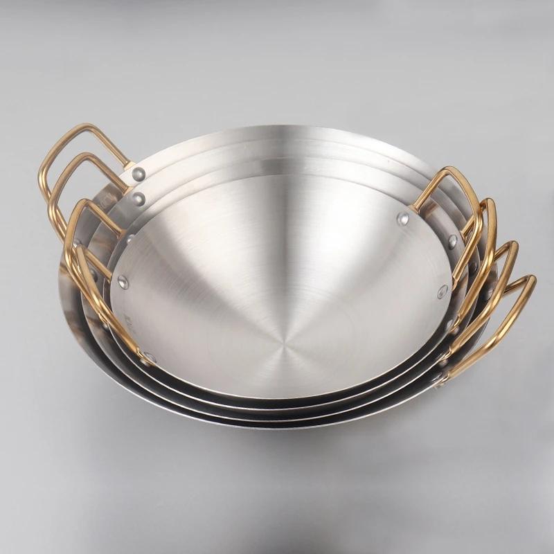 Stainless Steel Dry Pot Thickened Golden Ear Alcohol Furnace Household Non Stick Pan Small Hotpot Golden Dry Pot Pots and Pans
