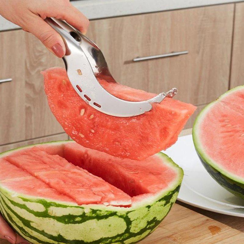 Cuchillo Cortador de Sandía Artefacto Cuchillo de Acero Inoxidable Descorazonador Herramientas para Frutas y Verduras Clip para Sandía Accesorios de Cocina