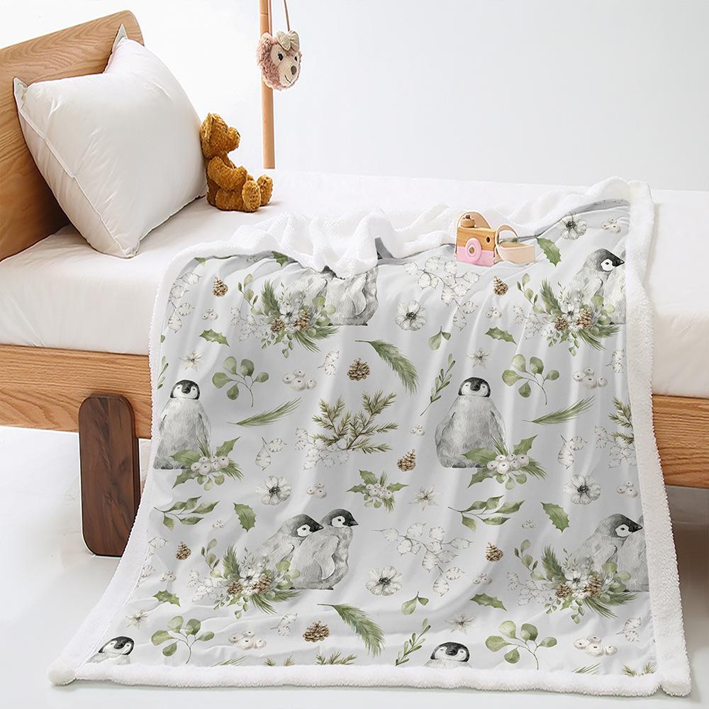 2D digital print cover blanket zoo illustration dinosaur thickened lamb wool crystal plush blanket