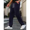 Men Drawstring Elastic Waist Textured Straight Leg Pants Loose Casual Lightweight Trousers