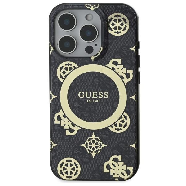 Guess Guhmp16Lh4Pyeek Iphone 16 Pro 6.3 Czarny/Black Hardcase Iml Peony On 4G Background Magsafe