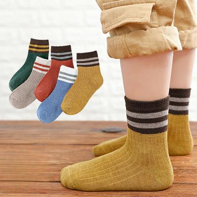 5 Pair Lot Children Socks Outdoor Sports Socks For Boys And Girls  Kids Stripe Socks Spring