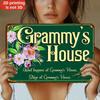 Grammys House Tin Sign What Happens At Gregorys House Stays At Grammys House Vintage Floral Garden Quote Metal Wall Decor   for
