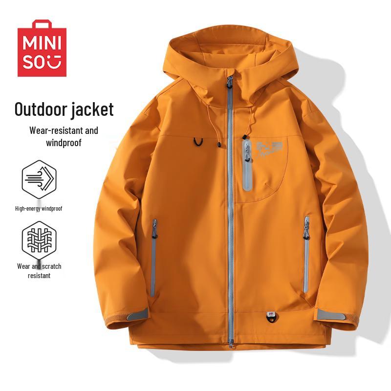 

MINISO Men s Lightweight Windproof Softshell Hooded Jacket XL