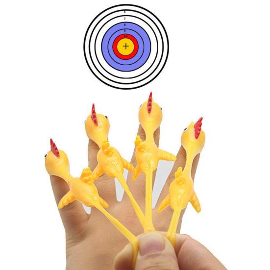5Pcs/Set Chicken Launcher Toy High Elastic Stretch Sticky Soft TPR Stress Relief Safe Turkey Launcher Finger Toy Kids Gift