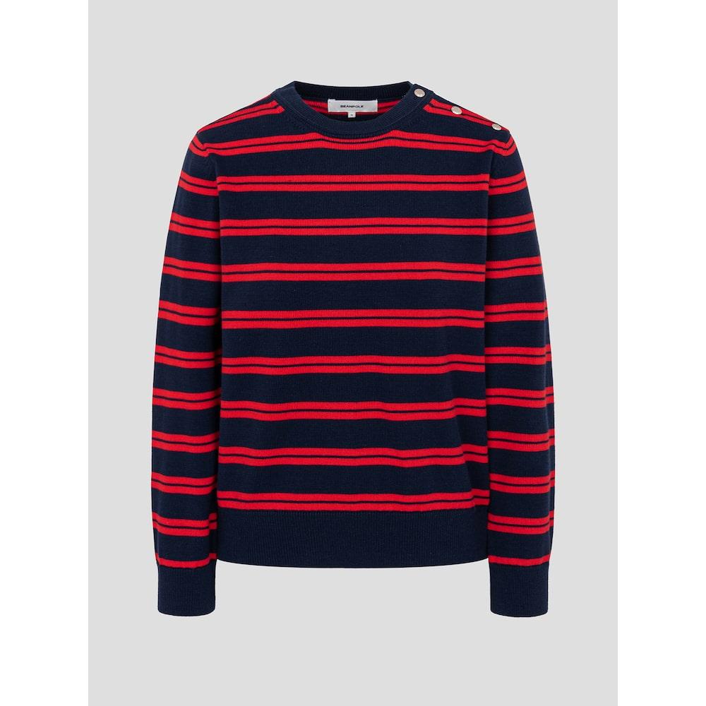 Binpolleidiseu Cotton Blend Striped Pullover Navy (Bf5251C01R)