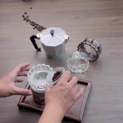 Unit of Home Coffee Accessories: Tamper for Moka Pot, Spiral Powder Dosing Ring, Coffee Distributor Leveler