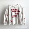 Mens Streetwear Long Sleeve T-Shirt Vintage Graffiti Print Loose Fit Teens