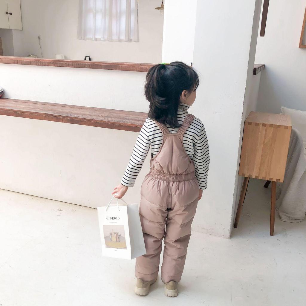 2026 Baby-Latzhose im koreanischen Stil: Herbst/Winter Daunen-Baumwollhosen für Kinder