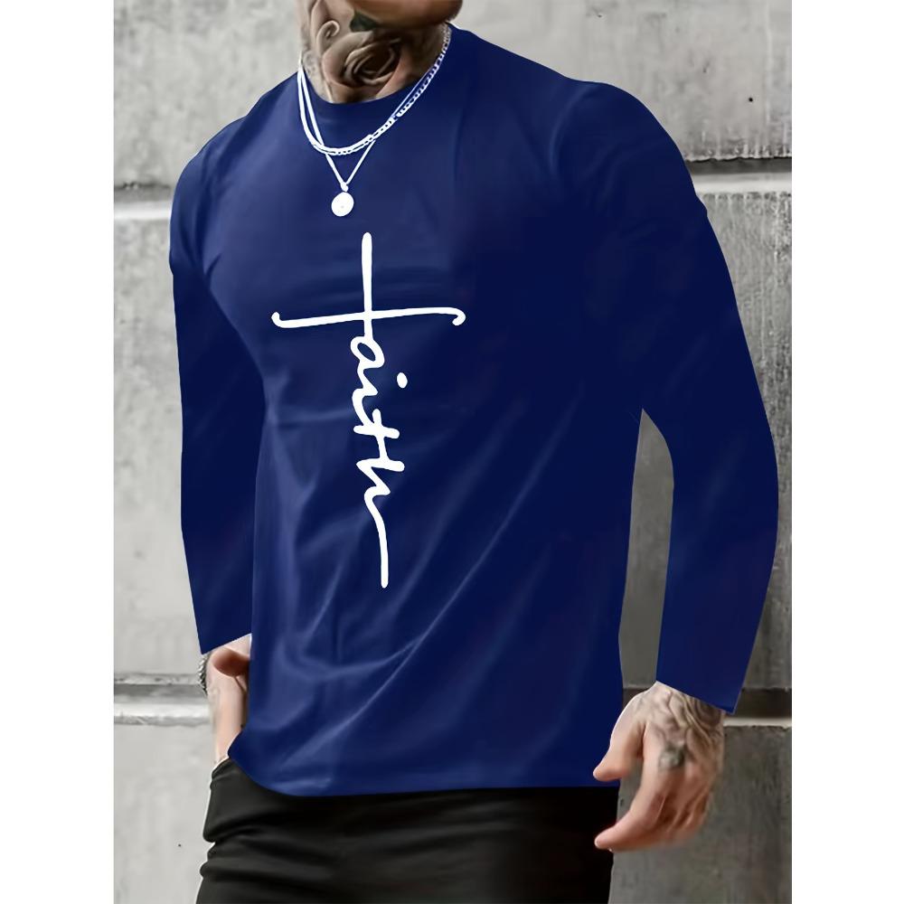 Men's Long Sleeved Casual Fashionable Simple Style Fashionable Versatile Comfortable Casual Plus Size Men's T-shirt