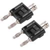 2PCS J.20022 4mm Banana Plug Connector BNC Female to Double Row Banana Connector Adapter