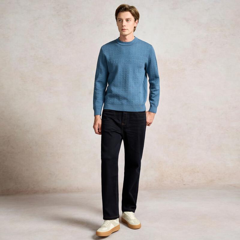 Men's Autumn Winter 90% Wool Sesame Dot Sweater