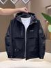 2026 Men's Fashionable Loose-Fit Two-Layer Cotton Hooded Jacket - Autumn/Winter Windbreaker