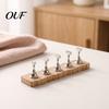 Wooden Nail Art Base Practice Stand with Base, Magnetic Press-on Holder for Painting Nails, False Display Home Salon