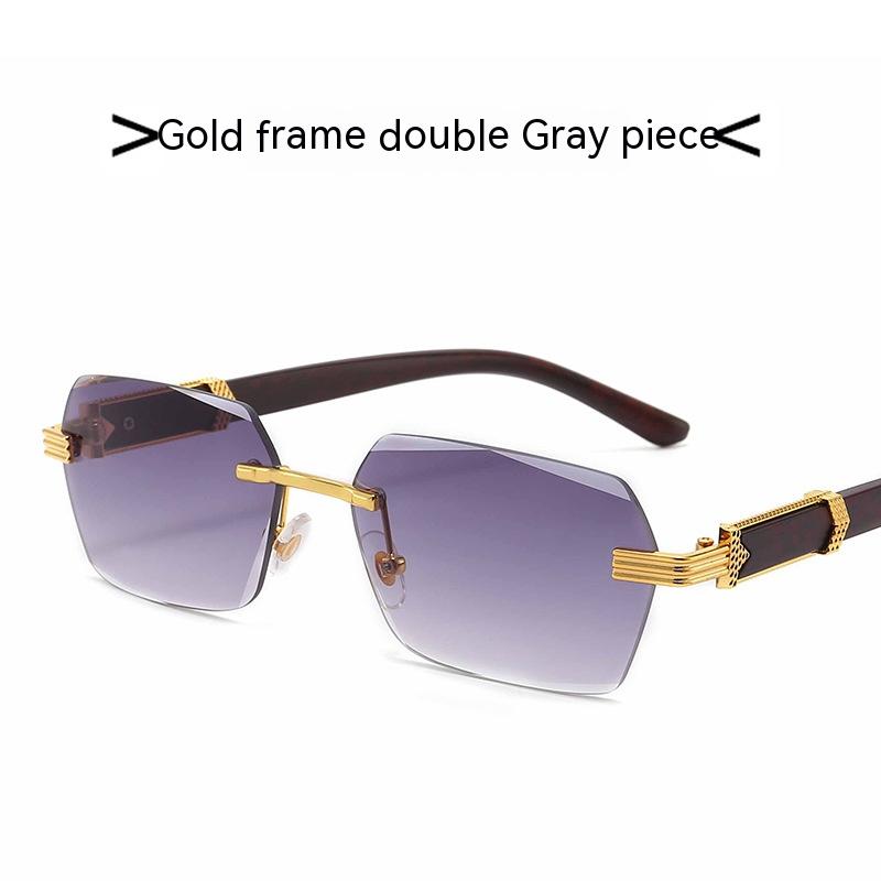 

New Square Gl, безрамные, солнцезащитные очки с отделкой, женская мода Gl, солнцезащитный крем с градиентом серый