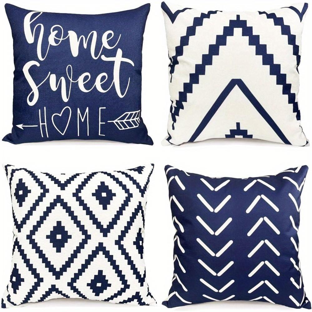 Home Sweet Home Geometric Pattern Pillows Pattern Cushion Cover Suitable For Sofa Bedroom Car Pillow Cover