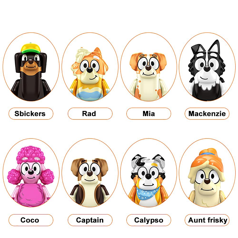 Bluey En Bingo Poppen Speelgoed Serie Coco Mackenzie Mia Rad Schattig Mini Deeltjes Gemonteerd Anime Karakter Kinderspeelgoed Cadeau