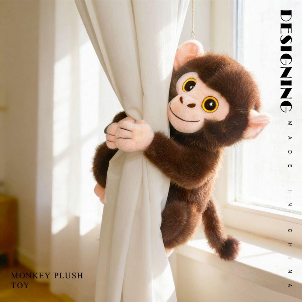 Big Eyed Monkey Plush Toy Realistice Orangutan Plush Doll Sparkling Eyes Monkey Doll Baby Toys