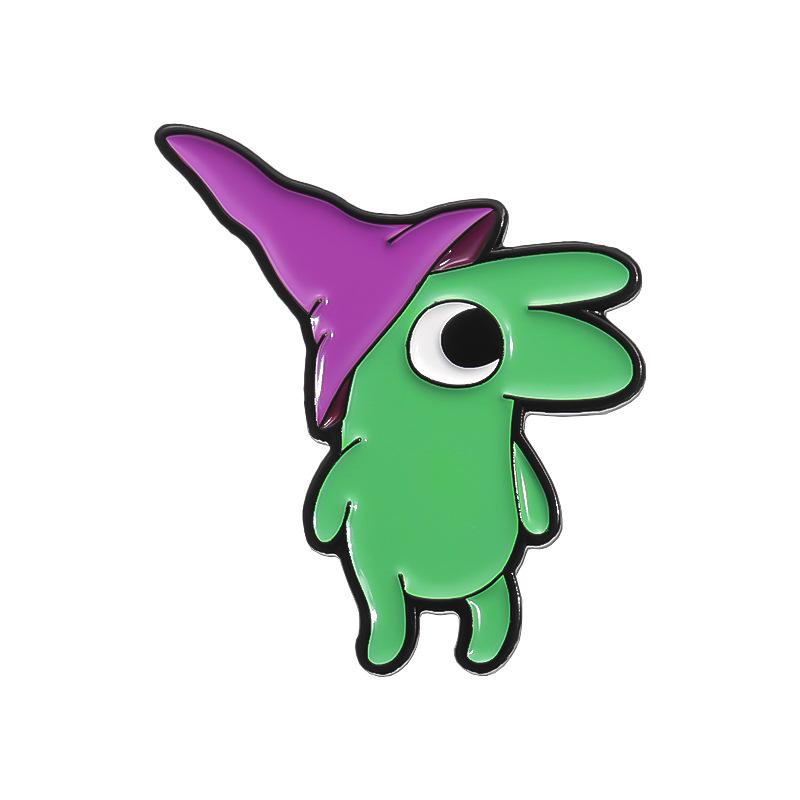 Niedliches tierförmiges Metallabzeichen-Set mit lustigen englischen Buchstaben