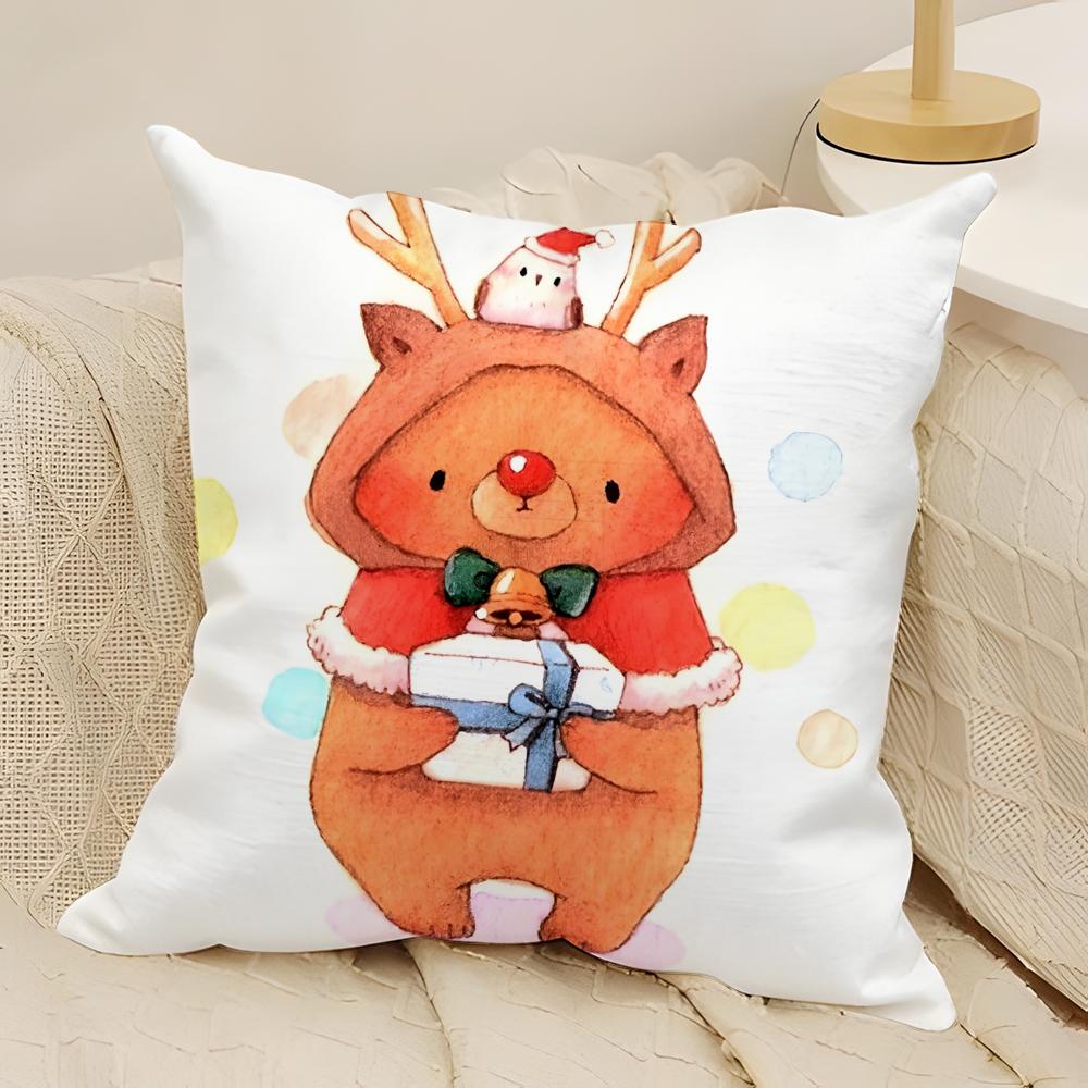 Fashing Animals On the Internet Pillow Case Natural Linen Double-Sided Printing Sofa Home Decor Cushion Cover