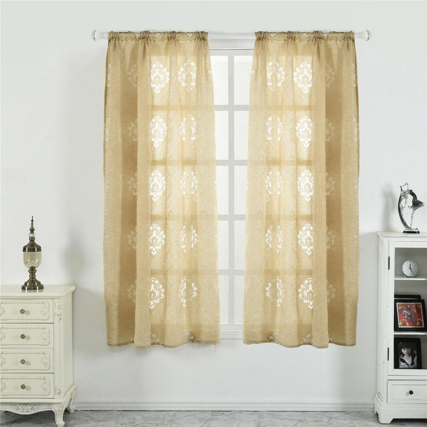 Kwiatowe Koronkowe Przezroczyste Zasłony Sypialnia Salon Kuchnia Lambrekin Zasłona Okienna cortinas dormitorio serape