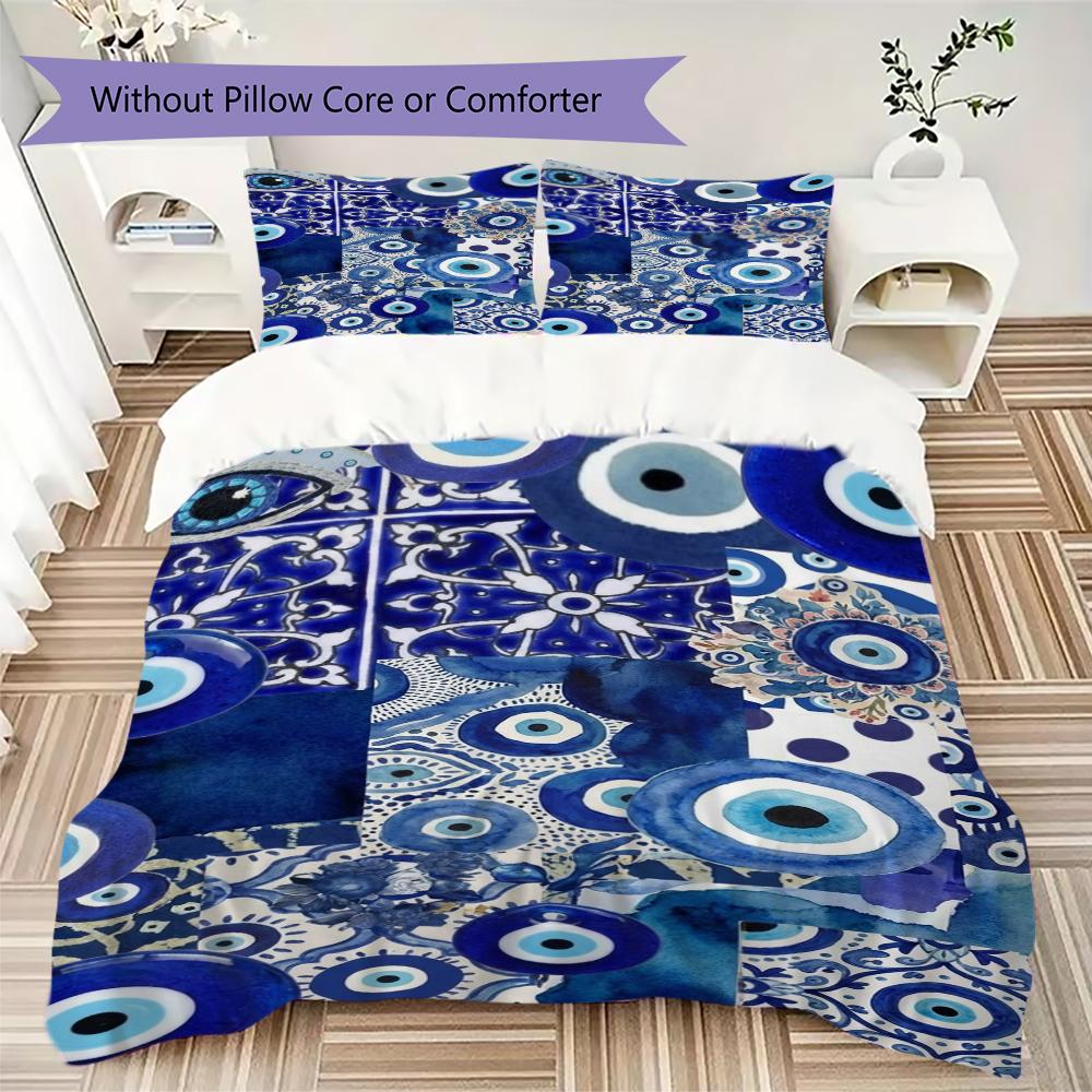 Evil Eye Pattern Bedding uilt Set uilt Cover Pillowcase Home Decoration Birthday Gift (1 * duvet cover + 2 * pillowcase  without core)165