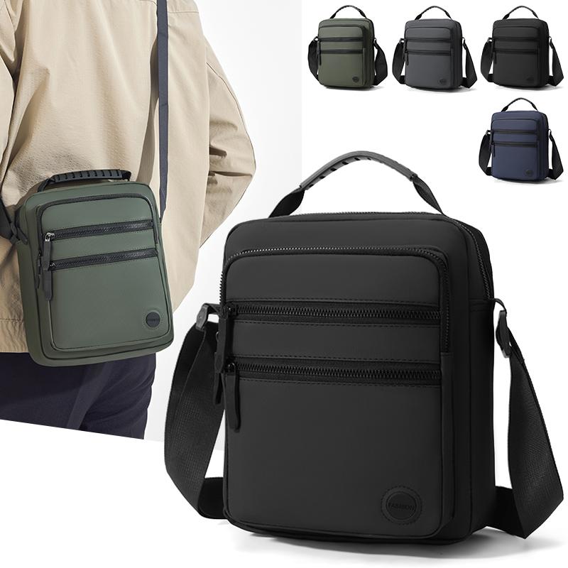 Men Oxford Crossbody Bag Multi Pocket Casual Shoulder Handbag for Travel Work