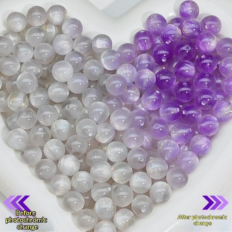 10Pcs 10mm UV Reactive Cat Eye Resin Beads Vibrant Color for DIY Necklace Bracelet Earring Handmade Jewelry Crafts