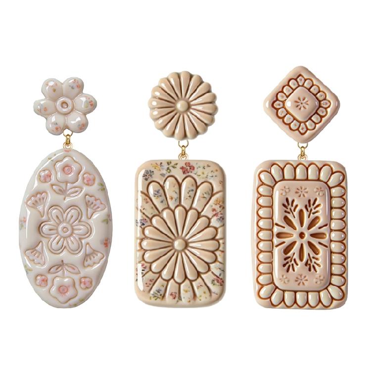 Plastic Bohemian Flower Earring Molds Polymer Clay Tools Reusable Mould For Handmade Jewelry Creations
