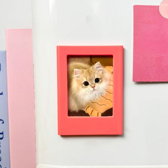 DIY Photo Frame Refrigerator Magnet 3-Inch Picture Holder Decorative Fridge Magnet Home Kitchen Office Whiteboard