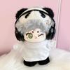 Duffle Coat, Pruhovaná Košile, Kalhoty a Sada Sluchátek pro 10cm Panenku, Šedá, Plyšová Hračka, Kigurumi, Doplňky, Otaku, Panenka, Maskot, Kostým pro Kpop Panenku